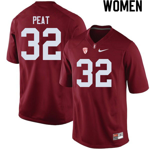 Women #32 Nathaniel Peat Stanford Cardinal College Football Jerseys Sale-Cardinal - Click Image to Close